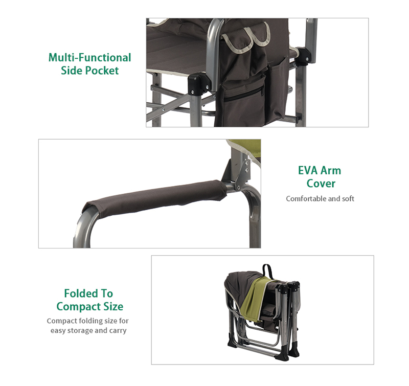 Lightweight Aluminum Director Chair for Easy Folding and Portability