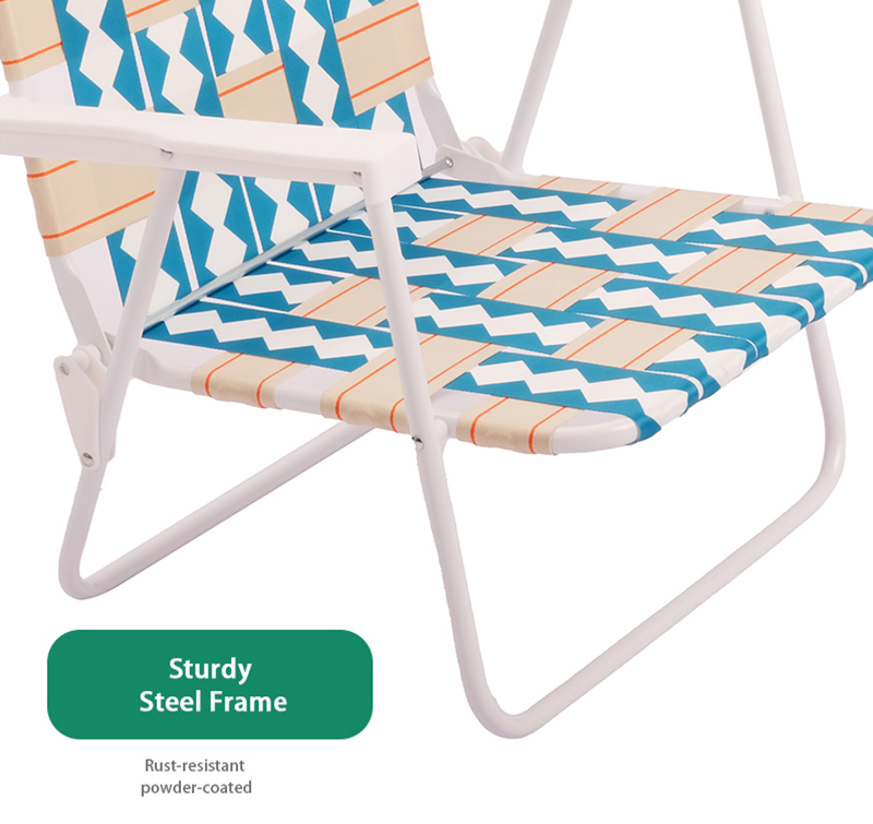 Model Foldable Portable PP Bandage or Nylon Webbing Lawn Beach Chairs for Park Concert