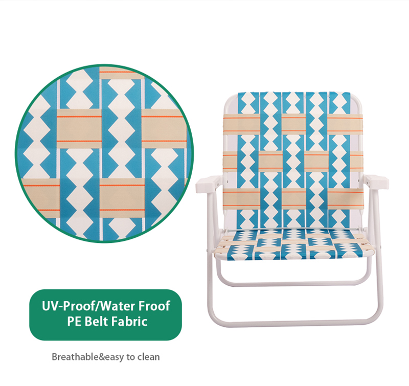 Model Foldable Portable PP Bandage or Nylon Webbing Lawn Beach Chairs for Park Concert