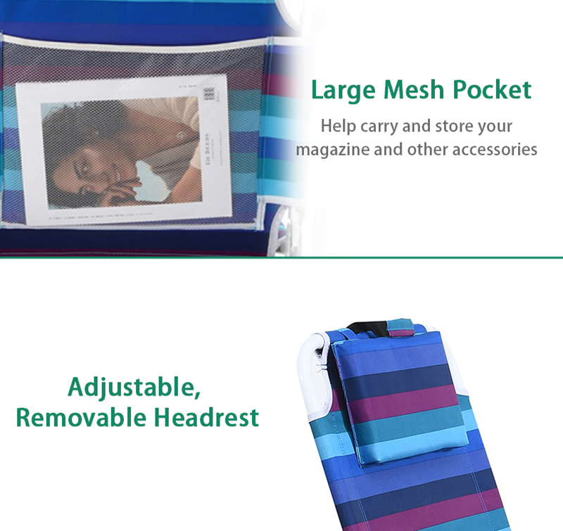 Outdoor Foldable Backpack Portable Modern Leisure Folding Oxford Portable Beach Chair Trolley