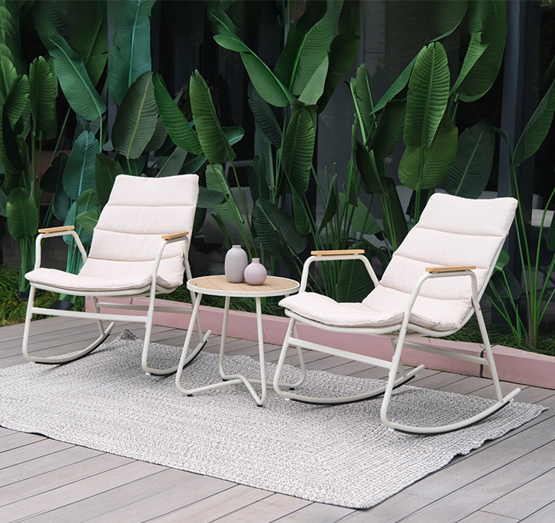 Compact 2-Person Outdoor Bistro Set with Steel Frame and Spun Poly Fabric Chairs