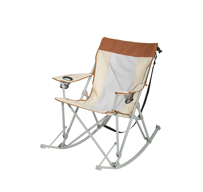 Oversized Mesh Rocking Camping Chair with Armrests, 300LBS Load Capacity