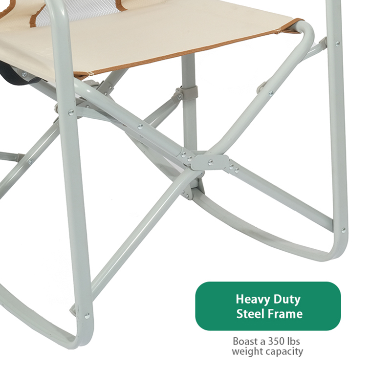 Compact Foldable Rocking Camping Chair with Hard Armrests