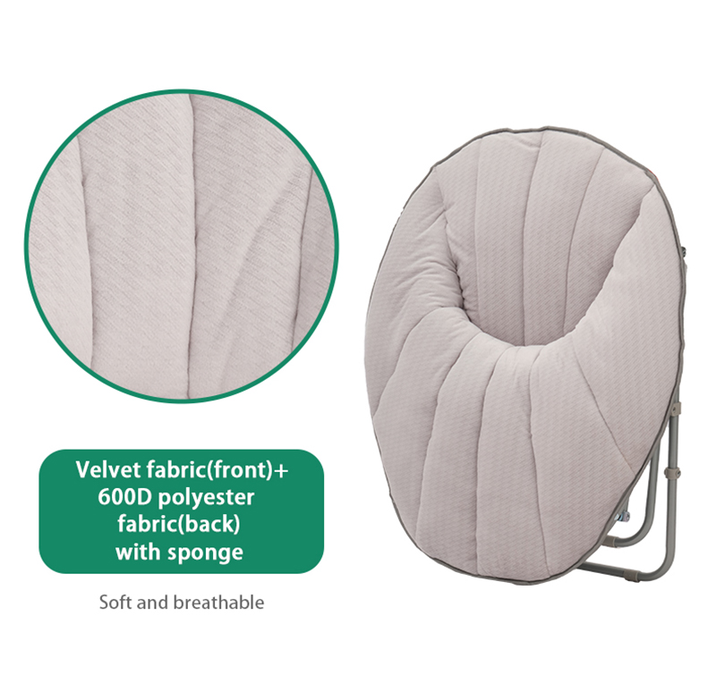 Foldable Water Drop Shape Saucer Chair with Velvet Cover