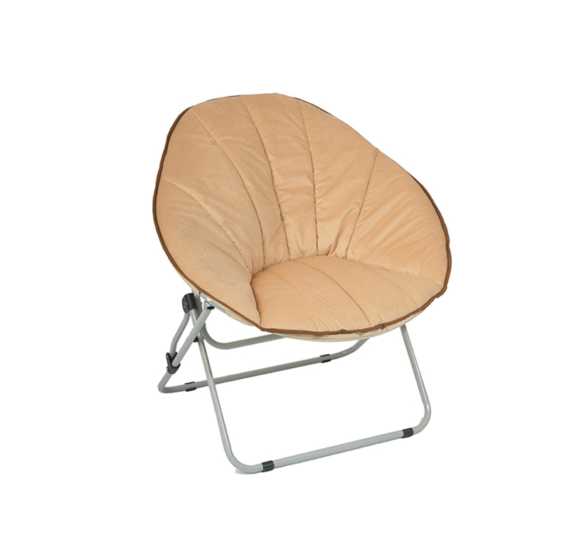 Foldable Water Drop Shape Saucer Chair with Velvet Cover
