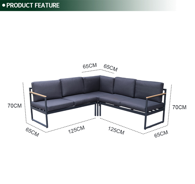 Modular 5-Piece Outdoor Sectional Sofa Set with Polywood Table Top & 2 Seating Designs