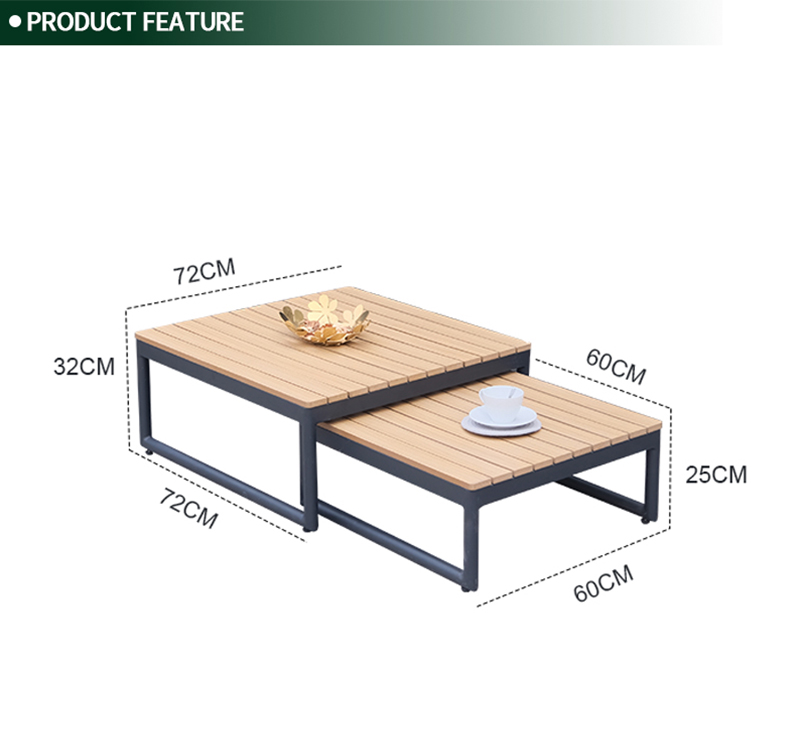 Modular 5-Piece Outdoor Sectional Sofa Set with Polywood Table Top & 2 Seating Designs