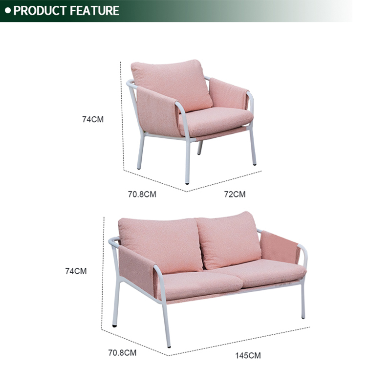 4-Piece Outdoor Conversation Set with Aluminum Frame & Eco-Friendly Recycled Fabric