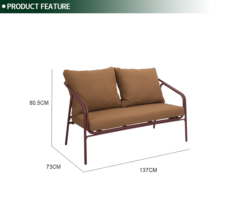 Complete 4-Piece Patio Set AF2511 with Loveseat, Tempered Glass Table & Polypropylene Fabric