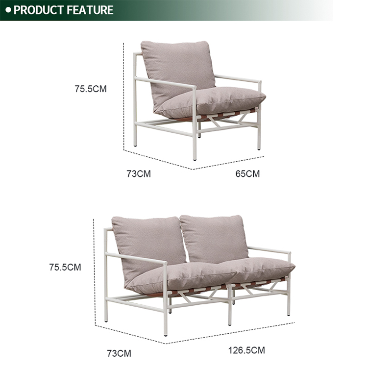 4-Piece Patio Sofa Set Featuring a Natural Slate Table Top and Durable Steel Frame