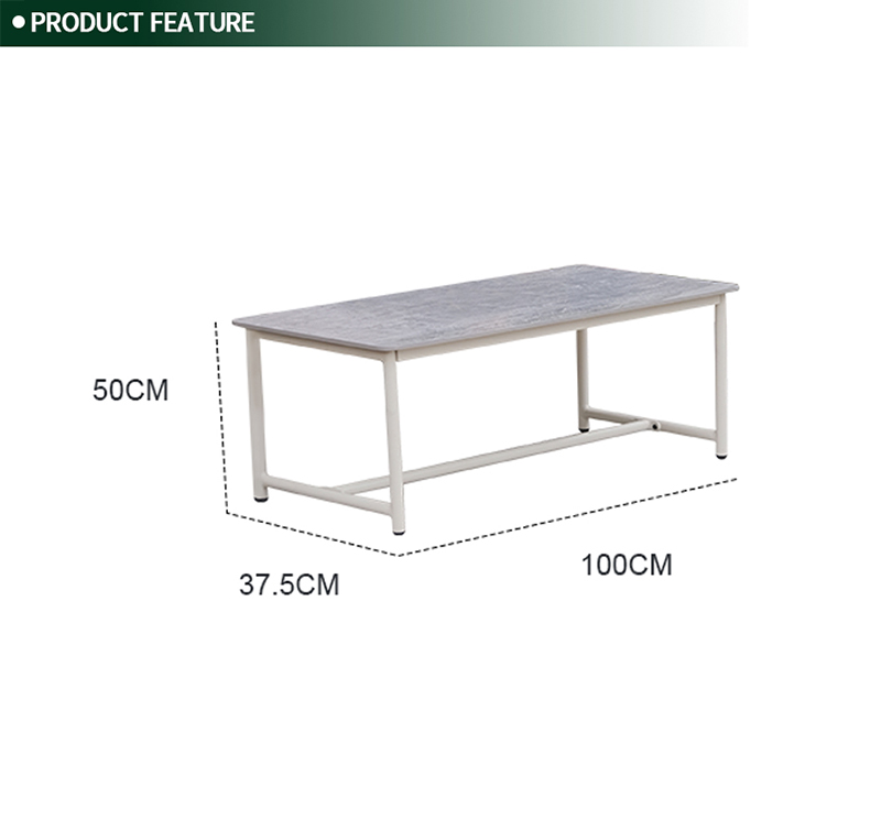 4-Piece Patio Sofa Set Featuring a Natural Slate Table Top and Durable Steel Frame