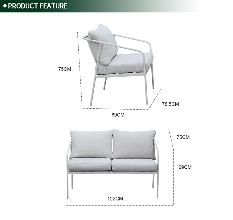 5-Piece Outdoor Sofa Set Living Room Set with Durable Olefin Fabric