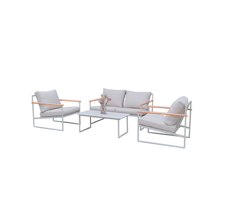 Durable 4-Piece All-Weather Outdoor Sofa Set with Steel Frame