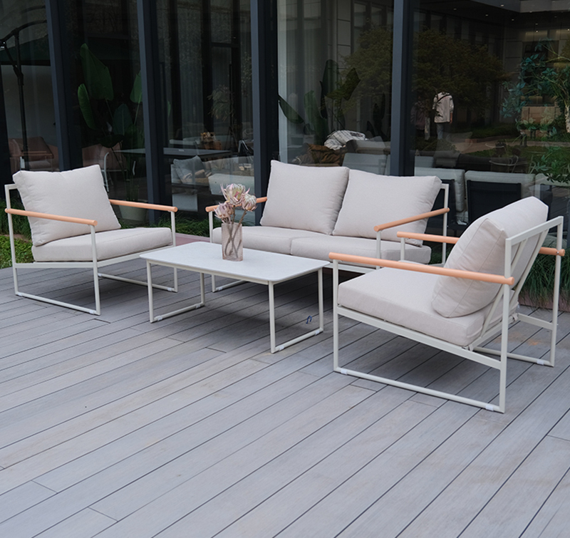 Durable 4-Piece All-Weather Outdoor Sofa Set with Steel Frame