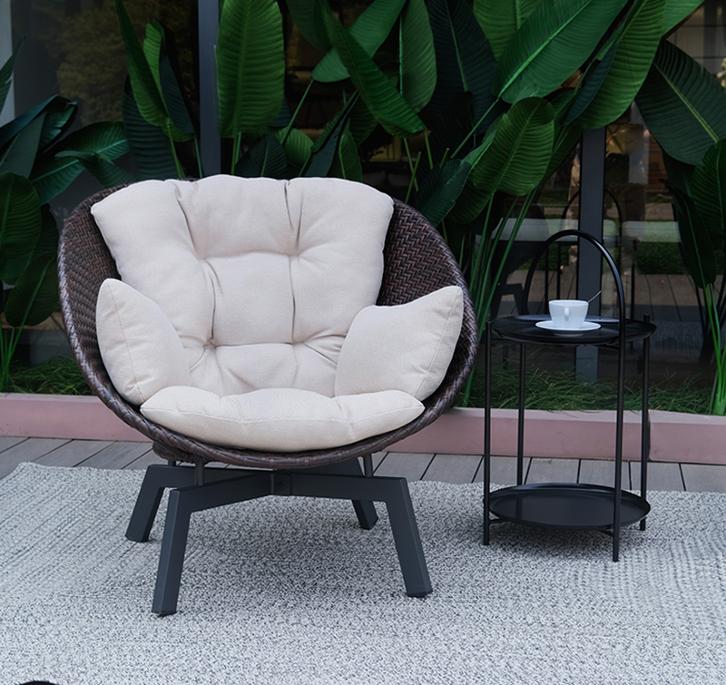 Durable Outdoor Sofa Set with Olefin Fabric Cushions and All-Weather Steel Frame
