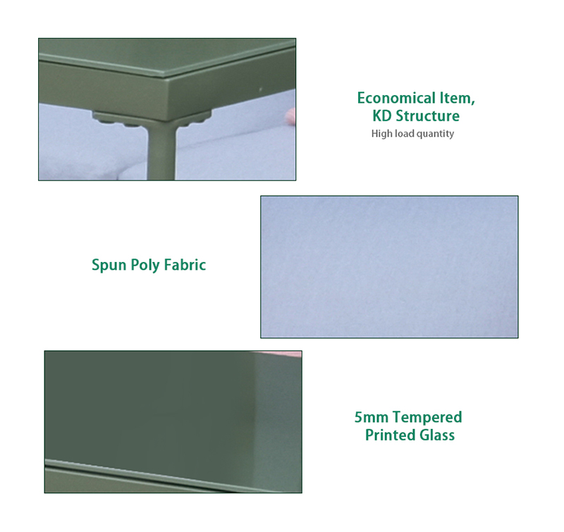 4-Piece Outdoor Conversation Set Including Tempered Glass Top Table