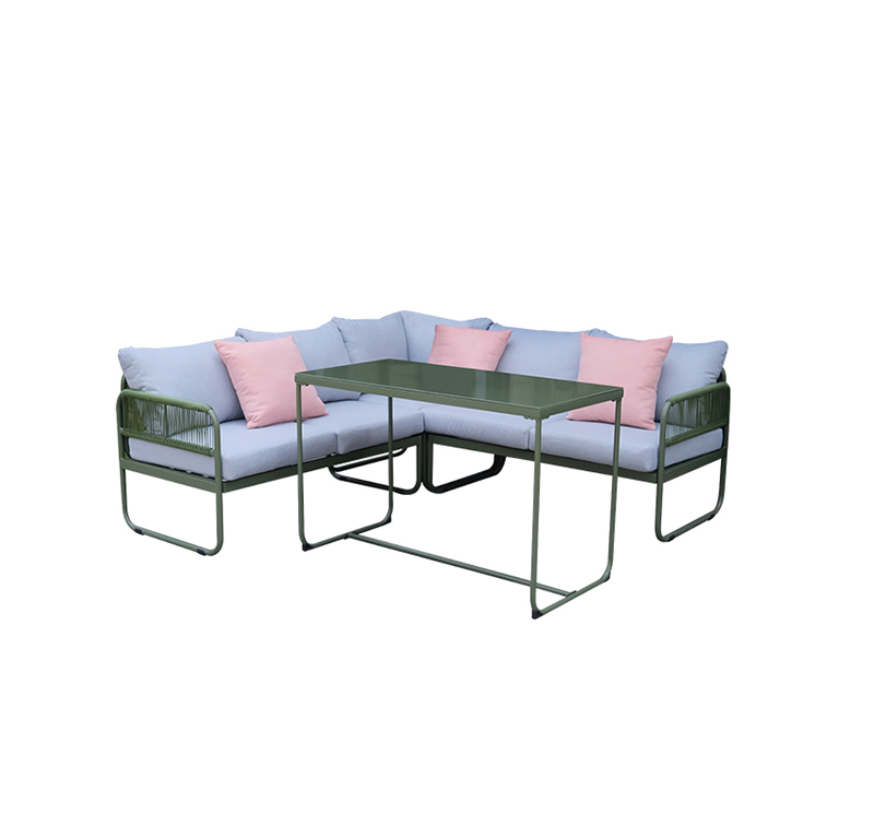 4-Piece Outdoor Conversation Set Including Tempered Glass Top Table
