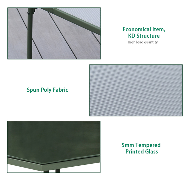 4-Piece Outdoor Sofa Set Including Tempered Glass Table – Durable Steel Frame and Spun Poly Fabric