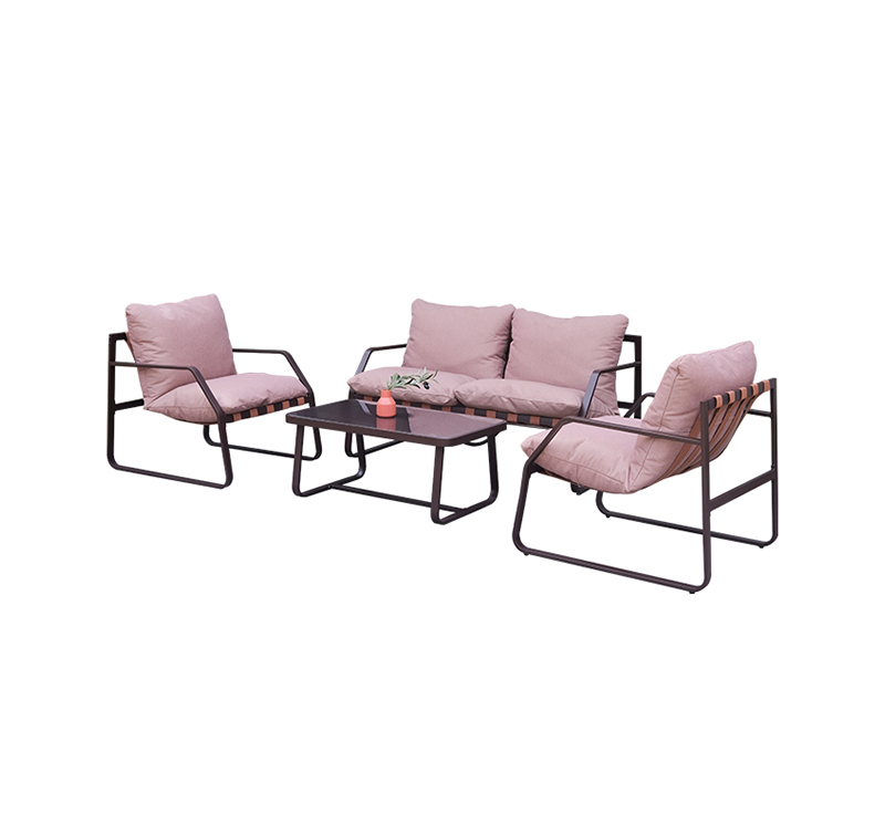 4-Piece Outdoor Sofa Set with Spun Poly Fabric and Steel Frame – Ideal for Patio Seating