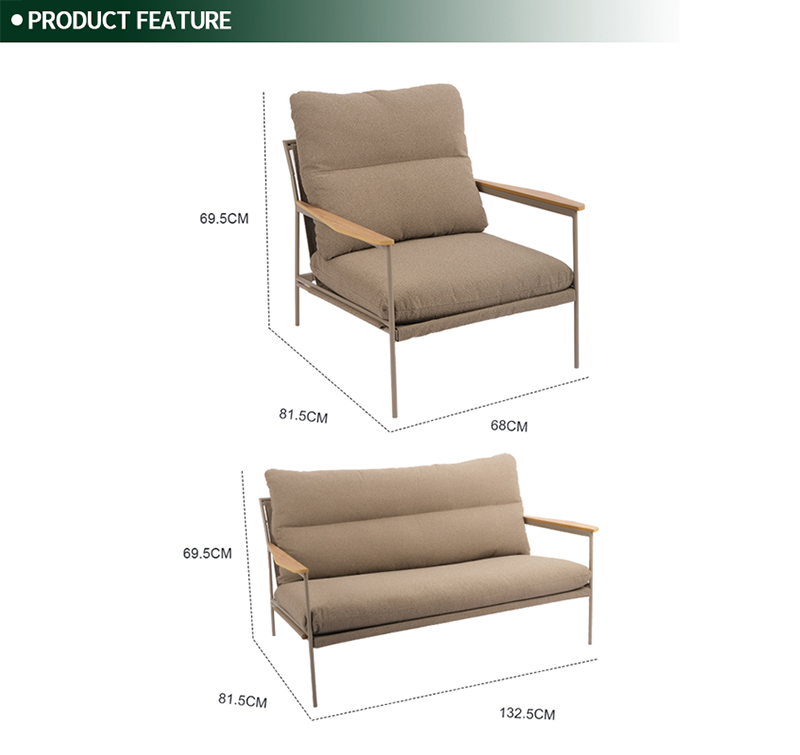 5-Piece Outdoor Living Set Featuring Eco-Friendly Recycled Fabric and a Natural Slate Table Top