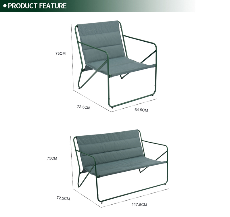 Modular 5-Piece Outdoor Sofa Set SF6415 with Loveseat, Armchairs & Dual-Top Tempered Glass Tables