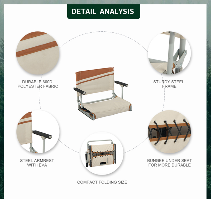 Hard Arm Stadium Seat – Padded Comfort and Durable All-Weather Design