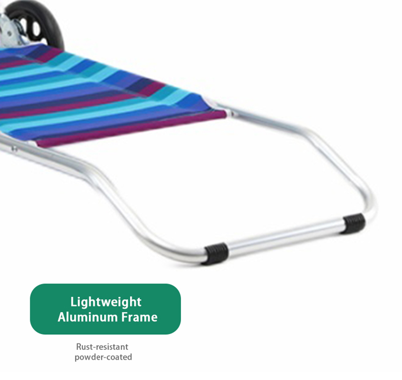 Teslin Foldable Beach Bed Trolley with Sun Shade