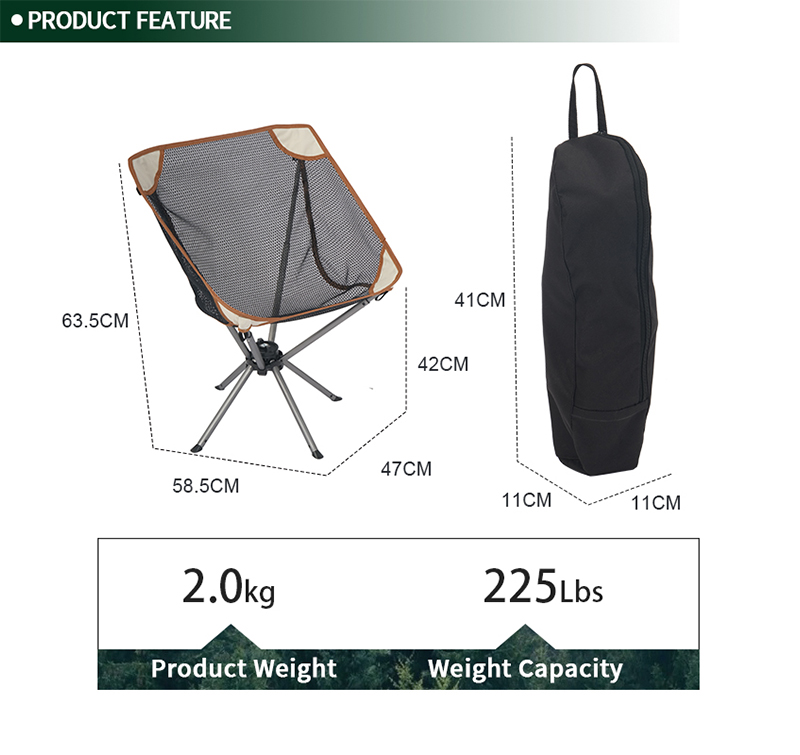 Lightweight Mesh Camping Chair with Aluminum Frame for Hiking,Outdoor Activities
