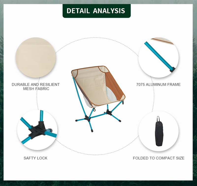 Ultralight Folding Camping Chair with Breathable Mesh & Powder-Coated Steel Frame