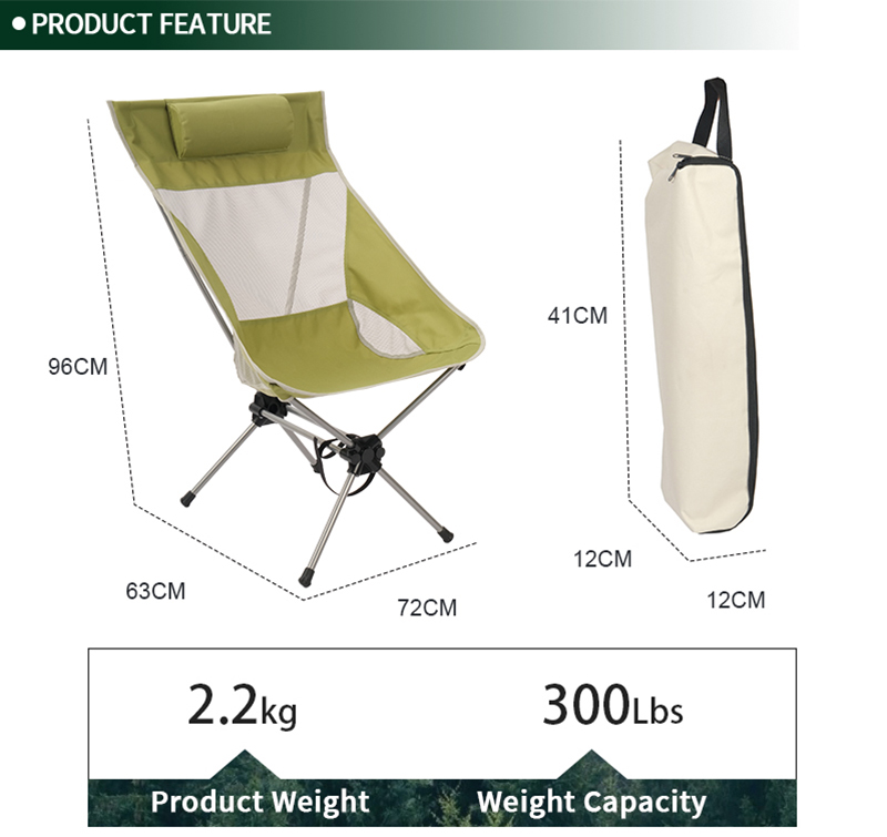 Lightweight Foldable Camping Chair with Breathable Mesh Design