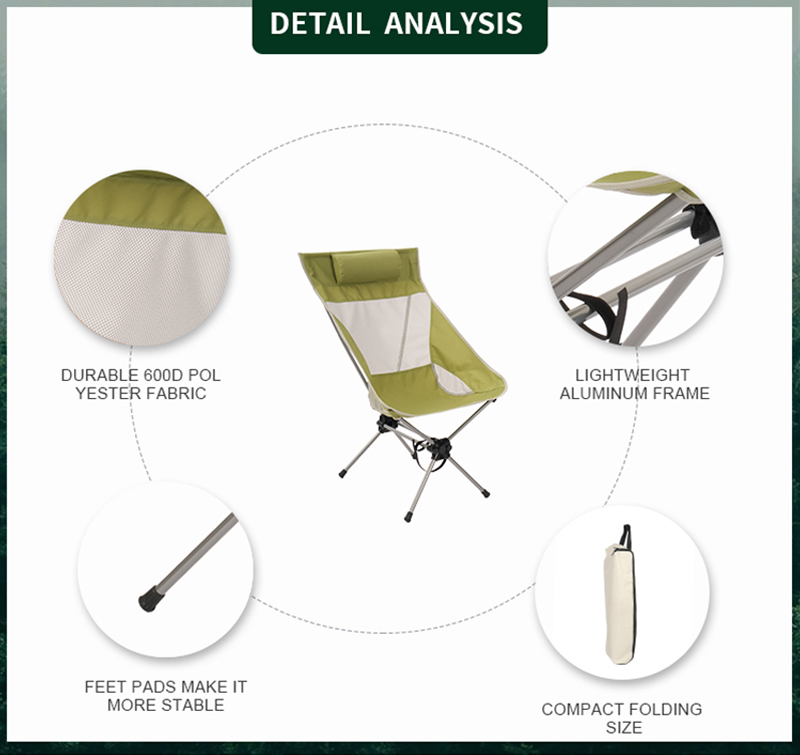 Lightweight Foldable Camping Chair with Breathable Mesh Design
