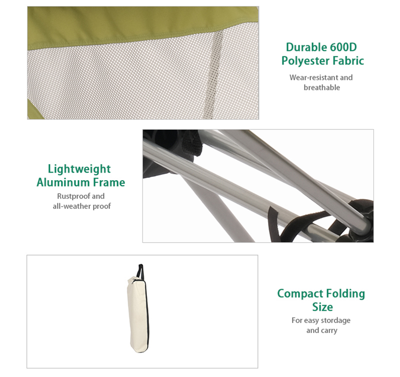 Lightweight Foldable Camping Chair with Breathable Mesh Design