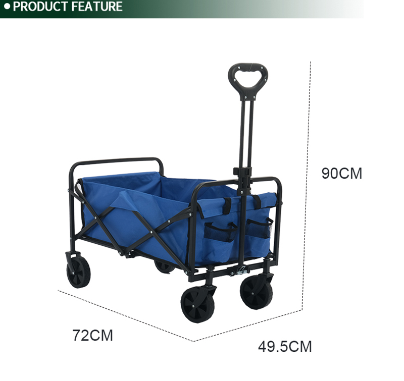 Compact Folding Wagon, 100kg Capacity & Auto-Retract Handle