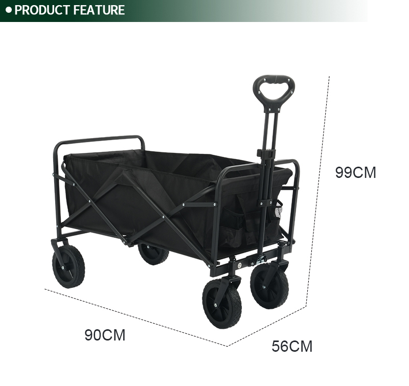 Midsize Foldable Utility Wagon with Removable Fabric, 100kg Load