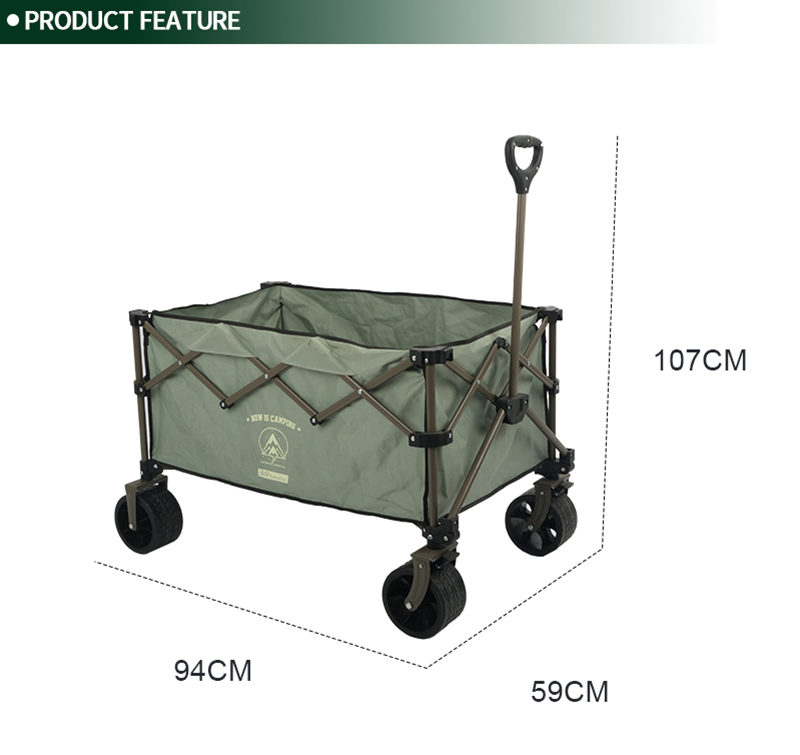Heavy-Duty Folding Wagon with Bearing Wheels & 146L Volume