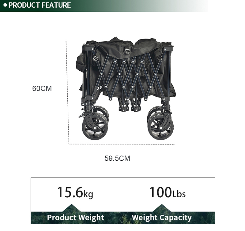 Extra-Long Golf & Fishing Wagon, 180kg High Capacity Hauler
