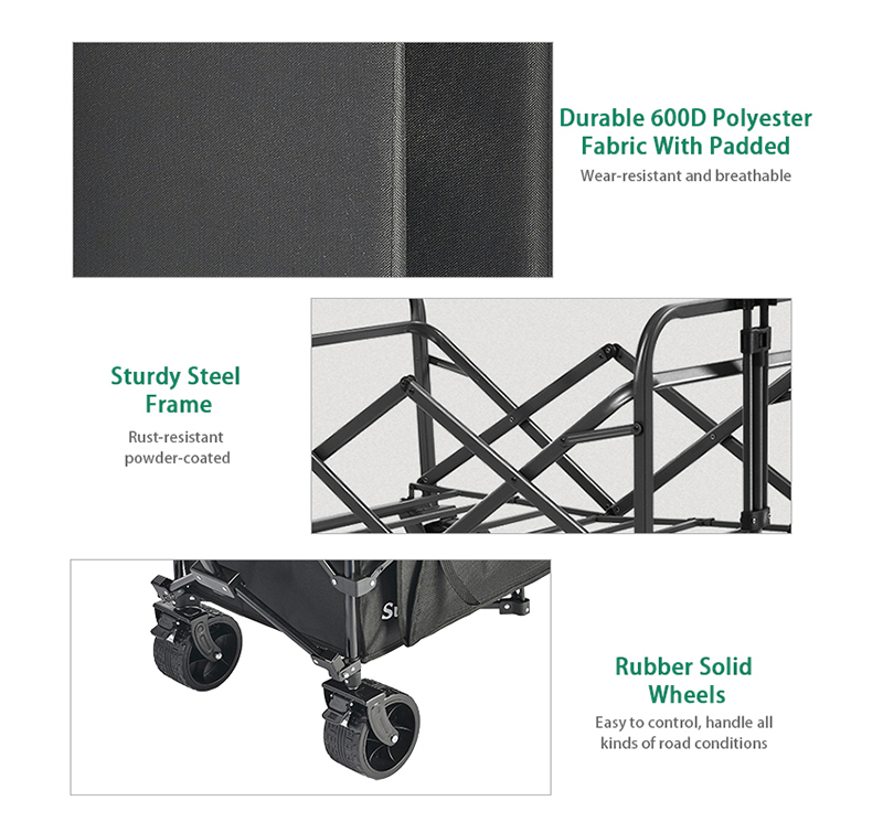 Extra-Long Golf & Fishing Wagon, 180kg High Capacity Hauler