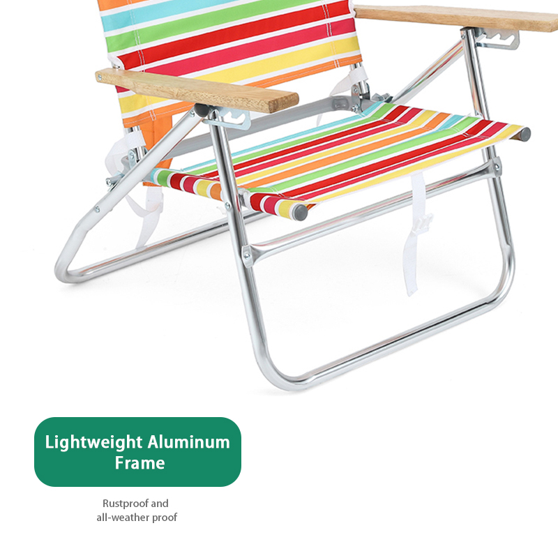 Outdoor Aluminum Folding Reclining Beach Chair Luxury Beach Chair