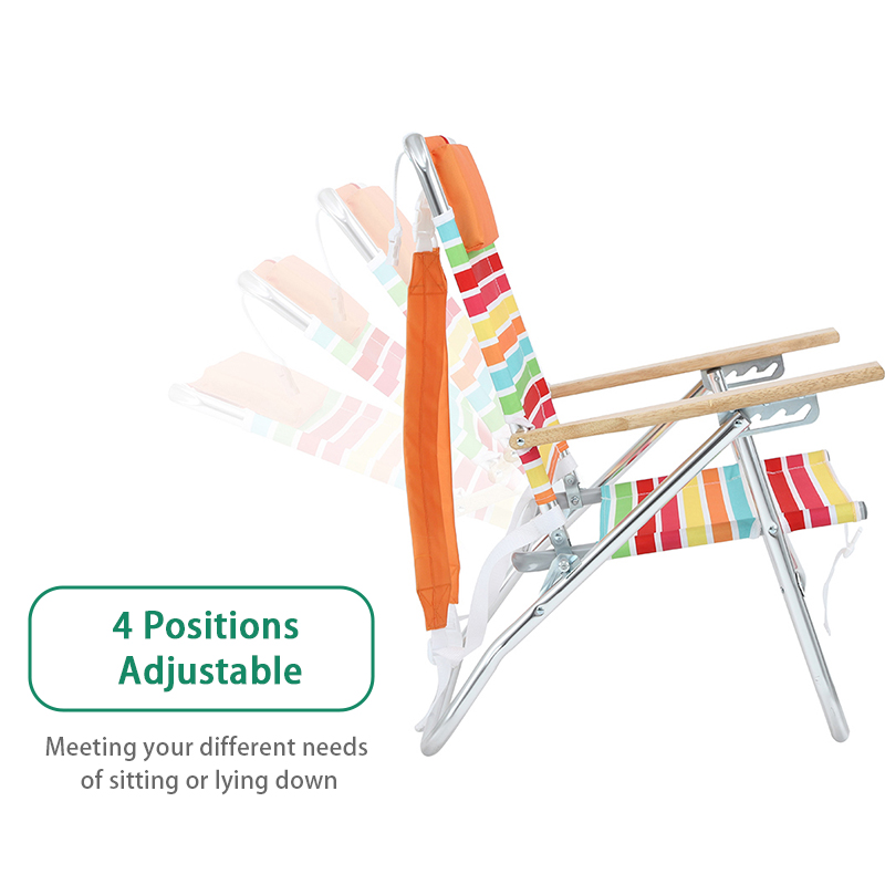 Outdoor Aluminum Folding Reclining Beach Chair Luxury Beach Chair