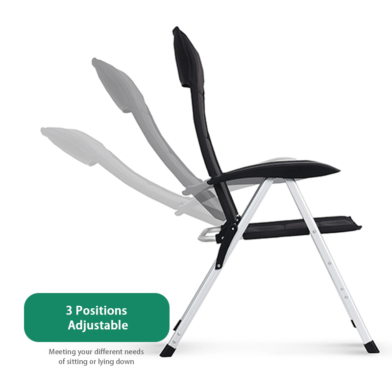 Luxury Aluminum Lightweight 5 Position Adjustable Folding Camping Beach Chair