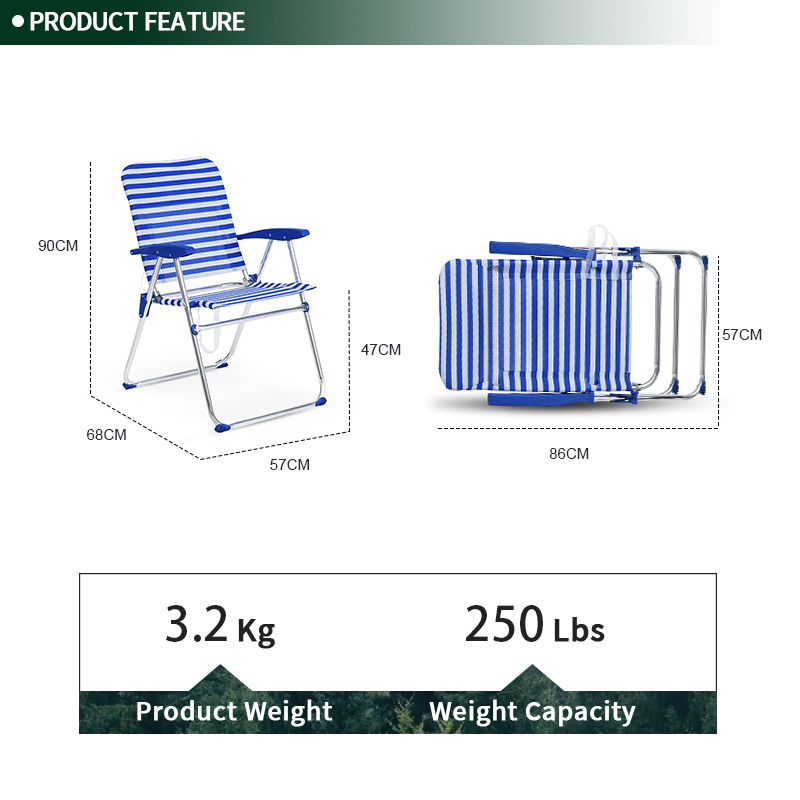 Custom Adjustable Foldable Camping Picnic Hiking Beach Chair