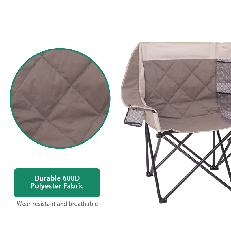 Two Seats Folding Portable Garden Outdoor Camping Beach Soft Beach Chair with Cup Holder