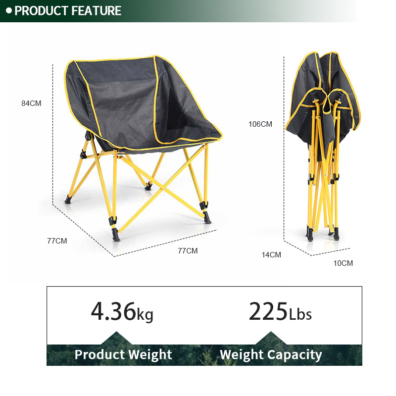 Comfortable Oversized Portable Compact Folding Chair Beach Camping Chair with Carry Bag