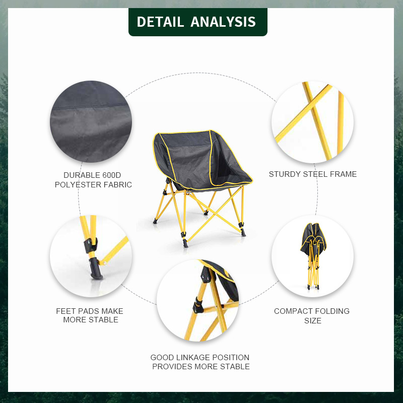 Comfortable Oversized Portable Compact Folding Chair Beach Camping Chair with Carry Bag