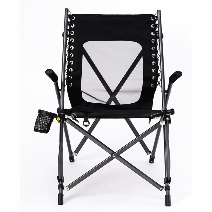 Folding Fishing Hardarm Bungee Mesh Camping Picnic Chair with Armrest