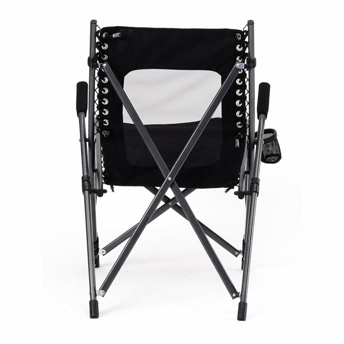 Folding Fishing Hardarm Bungee Mesh Camping Picnic Chair with Armrest