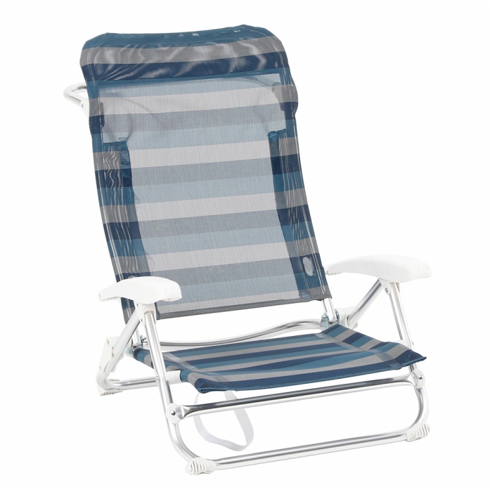 Custom Logo 5 Position Adjustable Folding Aluminium Low Chair Beach Chairs