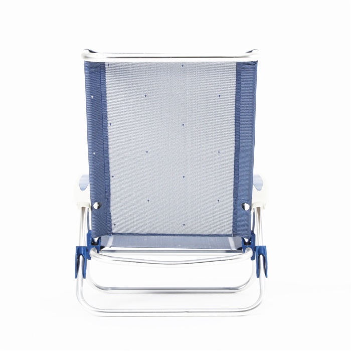 5 Position Lay Flat Folding Aluminium Pool Beach Chair with Towel Holder
