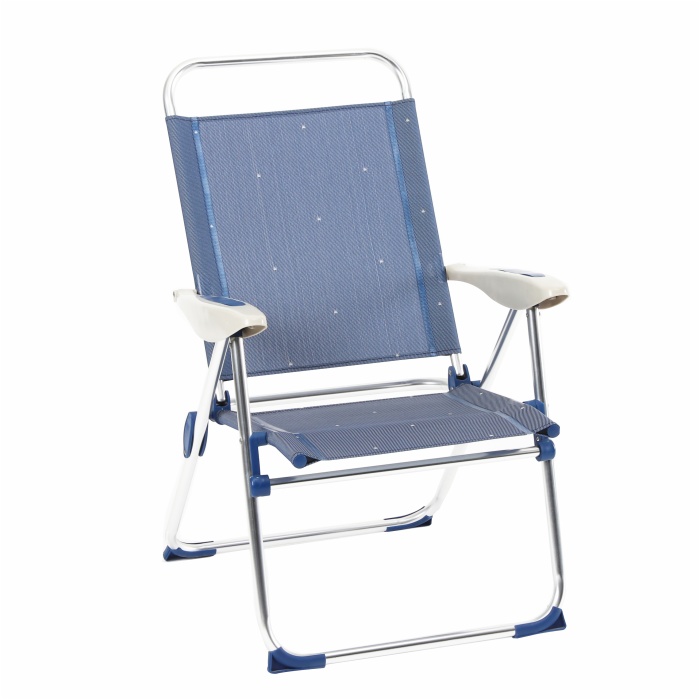 Alu Cham Folding Adjustable 5 Position Reclining Outdoor Mesh Sling Chair for Camping Beach Backyard and Patio