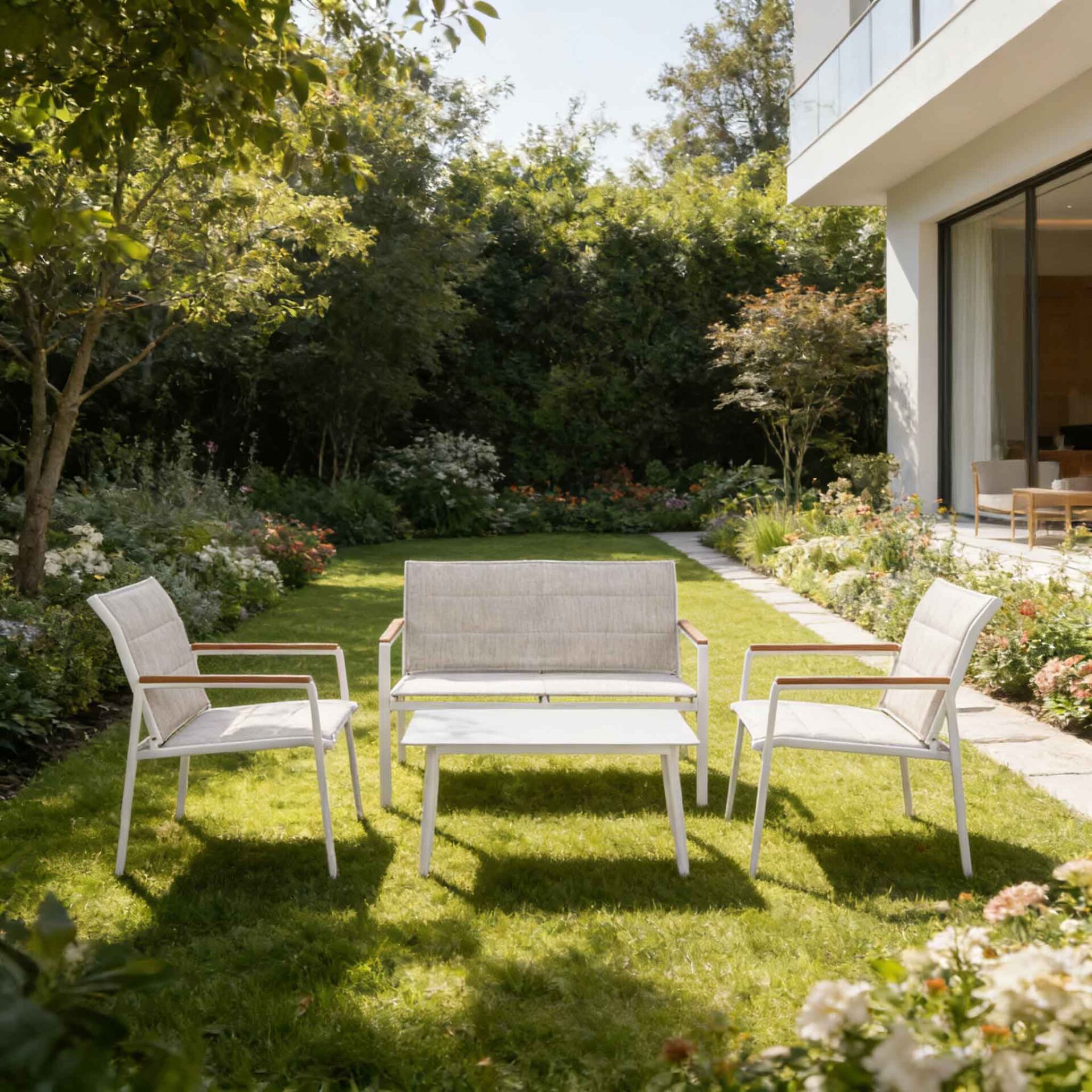 Kd Texitlene Padded Outdoor Sofa Set 1009